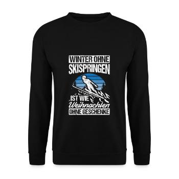 Winter without ski jumping is like Christmas without ski jumping - Unisex Sweatshirt - black - Front - Alina (178cm) & Michal (187cm)