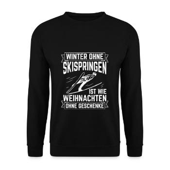Winter without ski jumping is like Christmas without ski jumping - Unisex Sweatshirt - black - Front - Alina (178cm) & Michal (187cm)