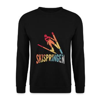 Saut à ski Vol à ski Vacances à ski Sports d’hiver Ski S - Sweat-shirt Unisexe - noir - Devant - Alina (178cm) & Michal (187cm)