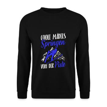 Des filles cool qui sautent des pistes Vacances de ski Wint - Sweat-shirt Unisexe - noir - Devant - Alina (178cm) & Michal (187cm)