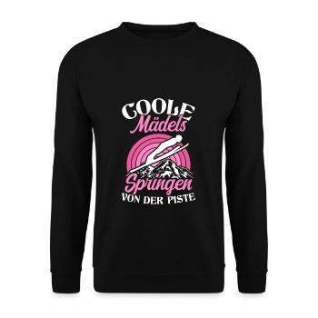 Saut à ski Vol à ski Vacances de ski Sports d’hiver Skisp - Sweat-shirt Unisexe - noir - Devant - Alina (178cm) & Michal (187cm)