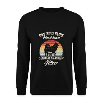 That's not dog hair, that's Alaskan Malamute - Unisex Sweatshirt - black - Front - Alina (178cm) & Michal (187cm)