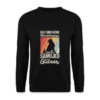 That's not dog hair, that's Samoyed glitter - Unisex Sweatshirt - black - Front - Alina (178cm) & Michal (187cm)