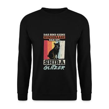 Ce ne sont pas des poils de chien, c’est Shiba Glitter H - Sweat-shirt Unisexe - noir - Devant - Alina (178cm) & Michal (187cm)