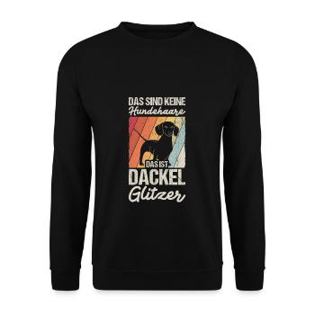 That's not dog hair, that's dachshund glitter - Unisex Sweatshirt - black - Front - Alina (178cm) & Michal (187cm)