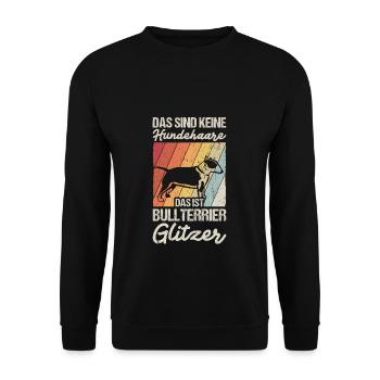 That's not dog hair, that's Bull Terrier Gli - Unisex Sweatshirt - black - Front - Alina (178cm) & Michal (187cm)