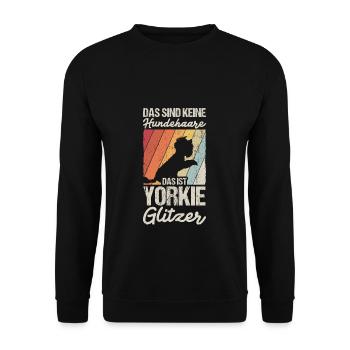 That's not dog hair, that's Yorkie glitter - Unisex Sweatshirt - black - Front - Alina (178cm) & Michal (187cm)