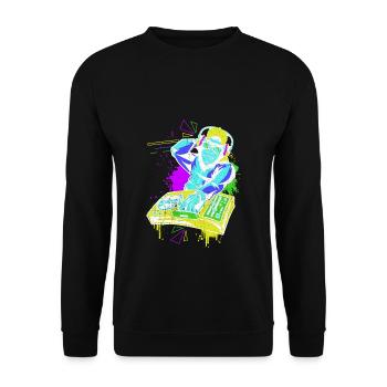 DJ Monkey Music Party Fun Sunglasses Fun Dancing C - Unisex Sweatshirt - black - Front - Alina (178cm) & Michal (187cm)