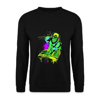 DJ Monkey Music Party Fun Sunglasses Dance Party M - Unisex Sweatshirt - black - Front - Alina (178cm) & Michal (187cm)