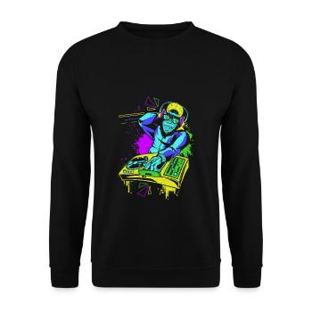 DJ Monkey Music Party Fun Sunglasses Fun Dancing C - Unisex Sweatshirt - black - Front - Alina (178cm) & Michal (187cm)