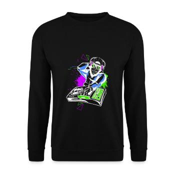 DJ Monkey Music Party Fun Sunglasses Dance Party M - Unisex Sweatshirt - black - Front - Alina (178cm) & Michal (187cm)