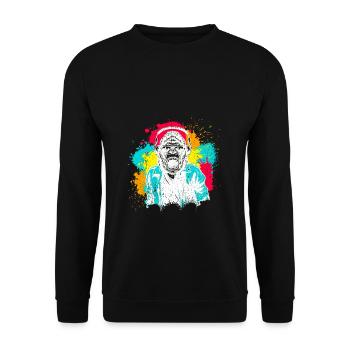 DJ Monkey Music Party Fun Sunglasses Monkey Headph - Unisex Pullover - Schwarz - Vorne - Alina (178cm) & Michal (187cm)