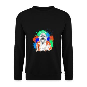 DJ Monkey Music Party Fun Sunglasses Monkey Headph - Unisex Pullover - Schwarz - Vorne - Alina (178cm) & Michal (187cm)