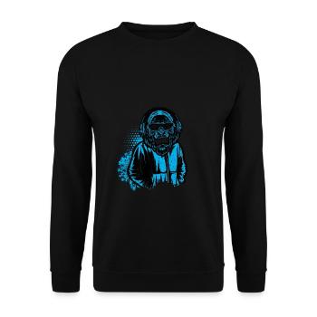 DJ Monkey Music Party Fun Sunglasses Monkey Headph - Unisex Pullover - Schwarz - Vorne - Alina (178cm) & Michal (187cm)