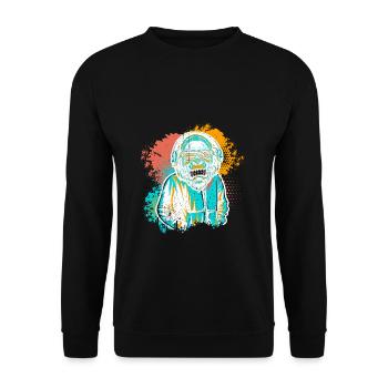 DJ Monkey Music Party Fun Sunglasses Monkey Headph - Unisex Pullover - Schwarz - Vorne - Alina (178cm) & Michal (187cm)
