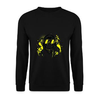 DJ Monkey Music Party Fun Lunettes de soleil Soirée dansante M - Sweat-shirt Unisexe - noir - Devant - Alina (178cm) & Michal (187cm)