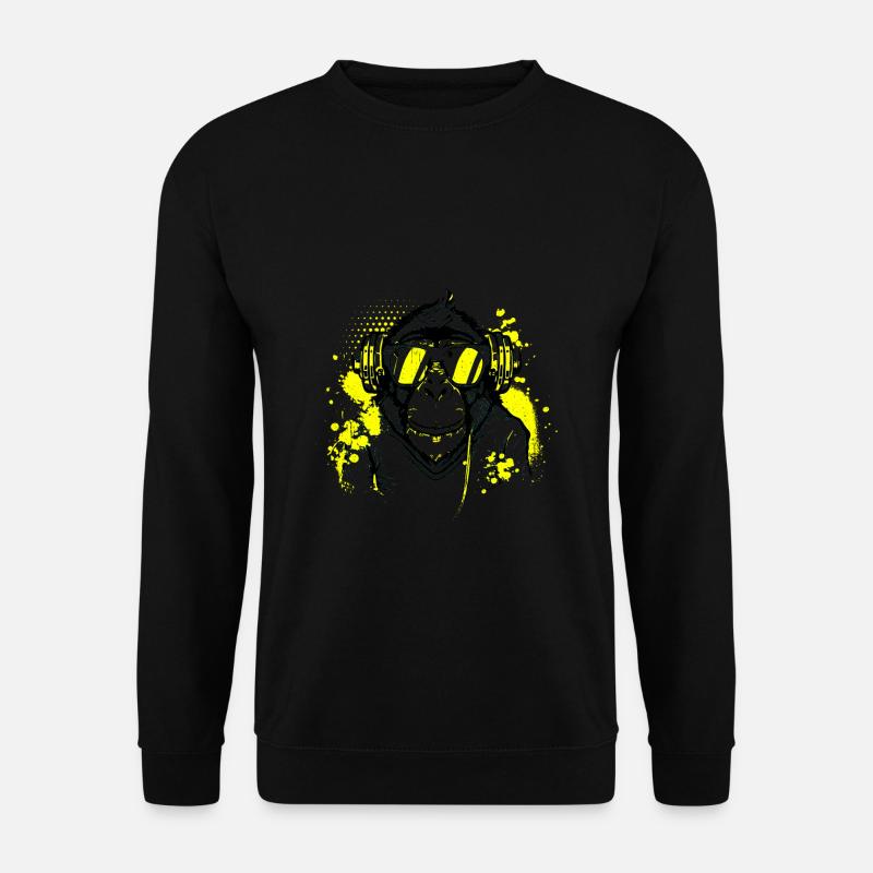 DJ Monkey Music Party Fun Sunglasses Dance Party M - Unisex Pullover - Schwarz