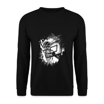 Dunking Basketball Spieler Mannschaft Basketballer - Unisex Pullover - Schwarz - Vorne - Alina (178cm) & Michal (187cm)