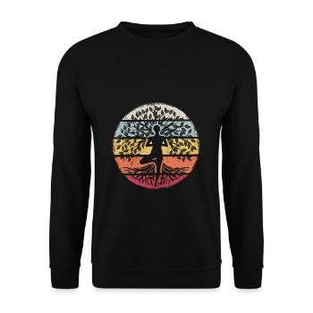 Most people call me call me Grandpa Gr - Unisex Sweatshirt - black - Front - Alina (178cm) & Michal (187cm)