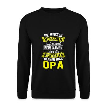 Opa Wichtigsten Menschen Familie Geburtstag Opi Op - Unisex Pullover - Schwarz - Vorne - Alina (178cm) & Michal (187cm)