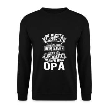 Opa Wichtigsten Menschen Familie Geburtstag Liebli - Unisex Pullover - Schwarz - Vorne - Alina (178cm) & Michal (187cm)