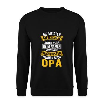 Opa Wichtigsten Menschen Familie Geburtstag Liebli - Unisex Pullover - Schwarz - Vorne - Alina (178cm) & Michal (187cm)
