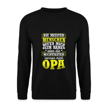 Opa Wichtigsten Menschen Familie Geburtstag Opi Op - Unisex Pullover - Schwarz - Vorne - Alina (178cm) & Michal (187cm)