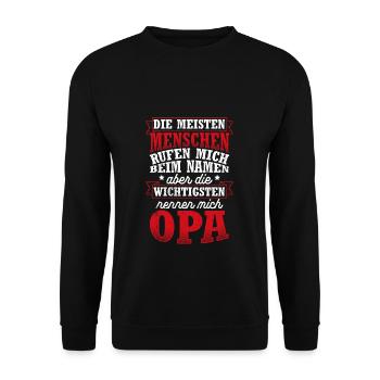 Opa Wichtigsten Menschen Familie Geburtstag Liebli - Unisex Pullover - Schwarz - Vorne - Alina (178cm) & Michal (187cm)