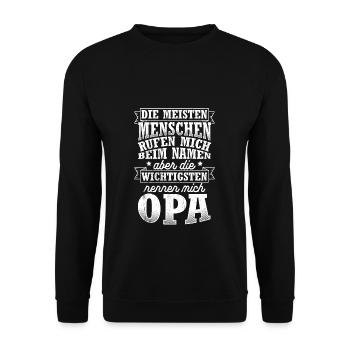 Opa Wichtigsten Menschen Familie Geburtstag Liebli - Unisex Pullover - Schwarz - Vorne - Alina (178cm) & Michal (187cm)