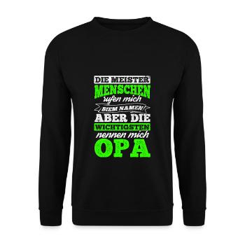 Opa Wichtigsten Menschen Familie Geburtstag Liebli - Unisex Pullover - Schwarz - Vorne - Alina (178cm) & Michal (187cm)