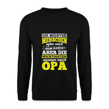 Opa Wichtigsten Menschen Familie Geburtstag Opi Op - Unisex Pullover - Schwarz - Vorne - Alina (178cm) & Michal (187cm)