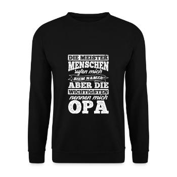 Opa Wichtigsten Menschen Familie Geburtstag Liebli - Unisex Pullover - Schwarz - Vorne - Alina (178cm) & Michal (187cm)