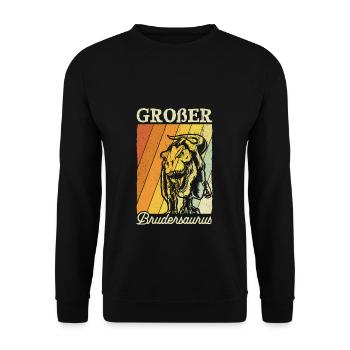 Großer Bruder Geschenk Brudersaurus T Rex Dino Bru - Unisex Pullover - Schwarz - Vorne - Alina (178cm) & Michal (187cm)
