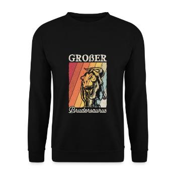 Big Brother Gift Brudersaurus T Rex Dino Bro - Unisex Sweatshirt - black - Front - Alina (178cm) & Michal (187cm)