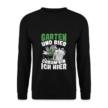 Jardinier Bière Boire Bière Plaisir Boire Tour Buveur de Bière - Sweat-shirt Unisexe - noir - Devant - Alina (178cm) & Michal (187cm)