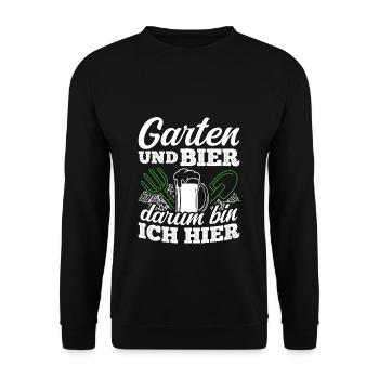 Jardinier Bière Boire Bière Plaisir Boire Tour Buveur de Bière - Sweat-shirt Unisexe - noir - Devant - Alina (178cm) & Michal (187cm)