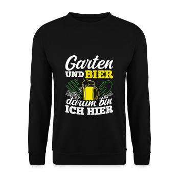 jardinier bière boire bière bière bière pong houblon alcool - Sweat-shirt Unisexe - noir - Devant - Alina (178cm) & Michal (187cm)