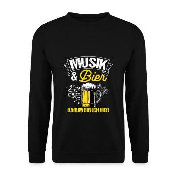 Music Beer Drinking Beer Fun Music Drinking Tour Biertrin - Unisex Sweatshirt - black - Front - Alina (178cm) & Michal (187cm)