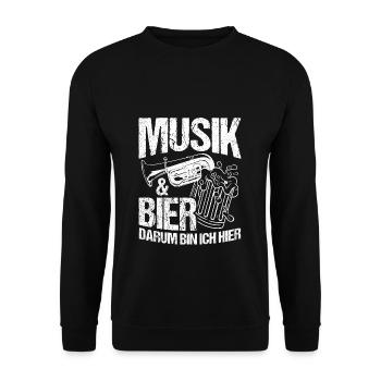 Music Beer Drinking Beer Fun Music Drinking Tour Biertrin - Unisex Sweatshirt - black - Front - Alina (178cm) & Michal (187cm)