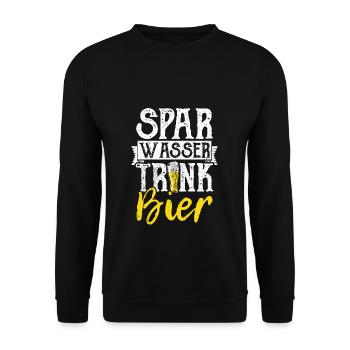 Spar Water Drink Beer Beer Pong Hops Booze Trin - Unisex Sweatshirt - black - Front - Alina (178cm) & Michal (187cm)