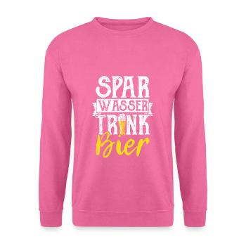 Spar Eau Boire Bière Bière Pong Houblon Alcool Trin - Sweat-shirt Unisexe - rose - Devant