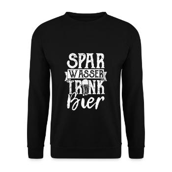 Spar Water Drink Beer Beer Pong Booze Party Beer - Unisex Sweatshirt - black - Front - Alina (178cm) & Michal (187cm)