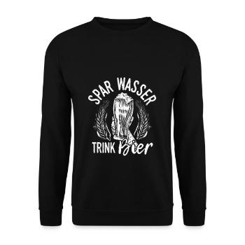 Beer Drinking Beer Fun Beer Pong Booze Drinking Tour Beer - Unisex Sweatshirt - black - Front - Alina (178cm) & Michal (187cm)