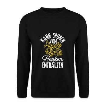 Peut contenir des traces de houblon Houblon Alcool Tri - Sweat-shirt Unisexe - noir - Devant - Alina (178cm) & Michal (187cm)