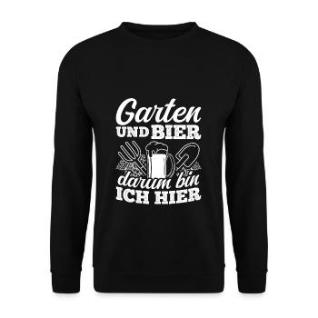 Jardin et bière C’est pourquoi je suis ici Booze Garden B - Sweat-shirt Unisexe - noir - Devant - Alina (178cm) & Michal (187cm)