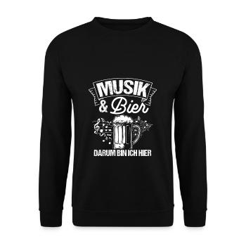 Musicien Bière Boire De La Bière Amusant Alcool Fête Bière Bouillie - Sweat-shirt Unisexe - noir - Devant - Alina (178cm) & Michal (187cm)