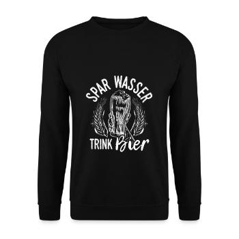 Spar Water Drink Beer Beer Pong Booze Party Beer - Unisex Sweatshirt - black - Front - Alina (178cm) & Michal (187cm)