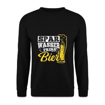Spar Eau Boire Bière Bière Pong Alcool Fête Bière - Sweat-shirt Unisexe - noir - Devant - Alina (178cm) & Michal (187cm)