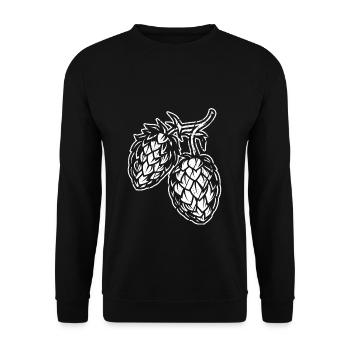 Vintage Bier Biertrinken Bier Fun Beerpong Hopfen - Unisex Pullover - Schwarz - Vorne - Alina (178cm) & Michal (187cm)