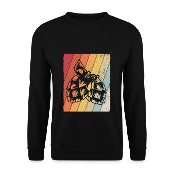 Vintage Bier Biertrinken Bier Fun Beerpong Hopfen - Unisex Pullover - Schwarz - Vorne - Alina (178cm) & Michal (187cm)